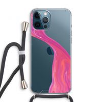 Paarse stroom: iPhone 12 Pro Transparant Hoesje met koord
