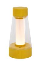 Lucide LORALI - Oplaadbare Tafellamp Binnen/Buiten - Accu/Batterij - Ø 7,7 cm - LED Dimb. - 1x1,2W 2600K/3000K - IP44 - Okergeel