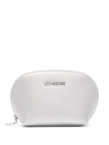 Love Moschino trousse de toilette métallisée à logo - Argent