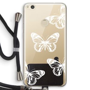 White butterfly: Huawei Ascend P8 Lite (2017) Transparant Hoesje met koord