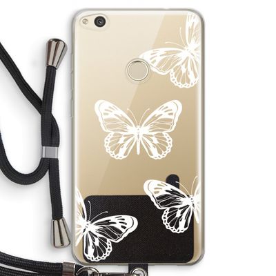 White butterfly: Huawei Ascend P8 Lite (2017) Transparant Hoesje met koord