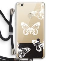 White butterfly: Huawei Ascend P8 Lite (2017) Transparant Hoesje met koord