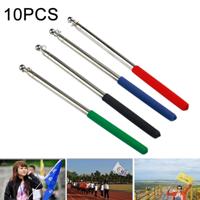 10 PCS 1.6M 7 knopen multifunctionele telescopische roestvrij stalen Rubber hoes onderwijs Stick gids vlaggenmast signaal vlag willekeurige kleur lev
