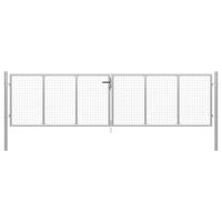 Tuinpoort gegalvaniseerd staal 400x100 cm zilver