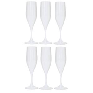 Juypal Champagneglas - 12x - wit - kunststof - 150 ml - herbruikbaar - Champagneglazen