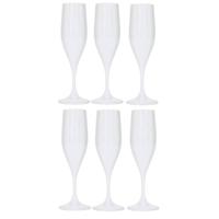 Juypal Champagneglas - 6x - wit - kunststof - 150 ml - herbruikbaar - Champagneglazen