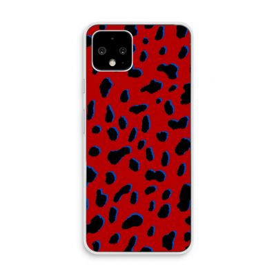 Red Leopard: Pixel 4 Transparant Hoesje