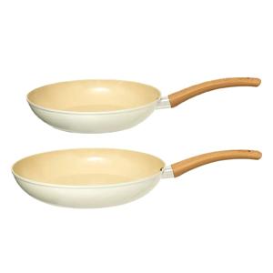 Koekenpannen set Harmony - Alle warmtebronnen - Beige - Dia 24/28 cm - handvat bakeliet - aluminium