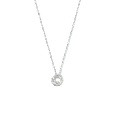 Ketting Zilver Rondjes Zirkonia 1,1 mm 40 + 2 cm