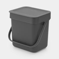 Brabantia sort & go afvalbak 3l grijs