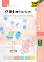 Glitterkarton folia 174x245mm 6vel pastel assorti | 5 stuks