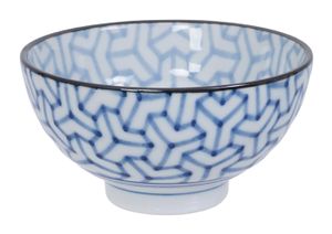 Blauw/Wit Kom - Traditioneel Japans Ontwerp - 400ml - 12 x 6.5cm