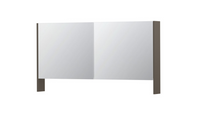 INK SPK3 spiegelkast met 2 dubbel gespiegelde deuren, open planchet, stopcontact en schakelaar 140 x 14 x 74 cm, mat taupe - thumbnail