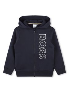 BOSS Kidswear hoodie en coton à logo imprimé - Bleu