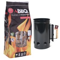 BBQ/Barbecue briketten starter zwart inclusief 80x aanmaakblokjes - thumbnail