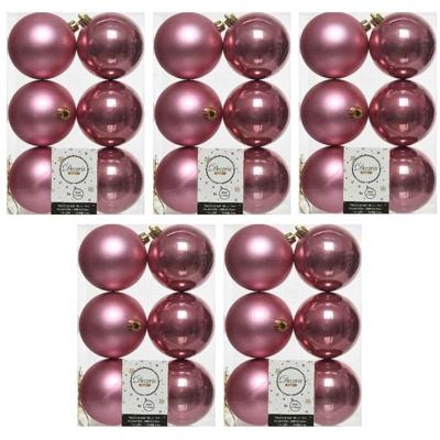 Decoris Kerstballen - 30x st - oudroze - D8 cm - kunststof - kerstversiering Decoris Kerstballen - 30x st - oudroze - D8 cm - kunststof - kerstversiering