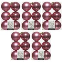 Decoris Kerstballen - 30x st - oudroze - D8 cm - kunststof - kerstversiering