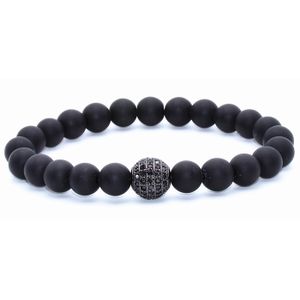 Memphis kralen armband Agaat Pave Bead Black