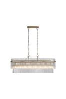 Hanglamp Lara 8Lt Oval - Gold Metal & Clear Glass Rods
