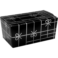 Ballotin | Strikken | karton + PP | 250gr | 113x62x55mm | zwart/zilver | 200 stuks