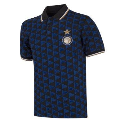 COPA Football - FC Internazionale All Over Pattern Poloshirt - Zwart/ COPA Football - FC Internazionale All Over Pattern Poloshirt - Zwart/