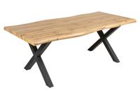 Eettafel WILD 160cm tafelblad 50mm X-poten wild eiken-look naturel - 45082