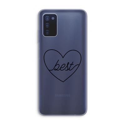 Best heart black: Samsung Galaxy A03s Transparant Hoesje