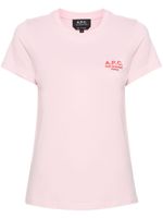 A.P.C. t-shirt en coton à logo brodé - Rose - thumbnail