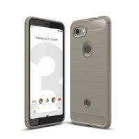 Geborsteld textuur Carbon Fiber schokbestendig TPU Case voor Google pixel 3 lite (grijs)