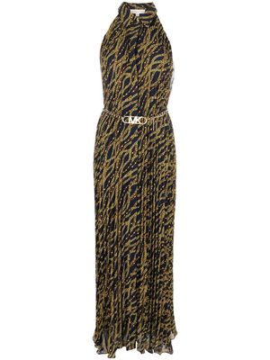 Michael Michael Kors robe Status Print à coupe longue - Bleu