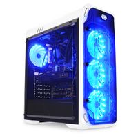 LC Power LC-988W-ON Midi-tower PC-behuizing, Gaming-behuizing Wit 4 voorgeïnstalleerde LED-ventilators, Geïntegreerde verlichting, Ventilatiebesturing, - thumbnail