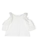 Monnalisa blouse à détails de volants - Blanc