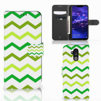 Huawei Mate 20 Lite Telefoon Hoesje Zigzag Groen - thumbnail