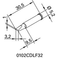 Ersa 0102CDLF32 Soldeerpunt Beitelvorm, recht Grootte soldeerpunt 3.20 mm Inhoud: 1 stuk(s) - thumbnail