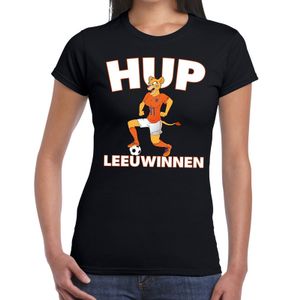 Nederland supporter t-shirt Hup Leeuwinnen zwart dames