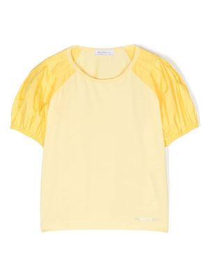 Monnalisa t-shirt à logo strassé - Jaune