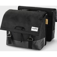 Dubbele Fietstas 40 liter recycled Zwart Grijs