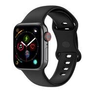 Siliconen sportbandje - Zwart - Maat: M/L - Geschikt voor Apple Watch 44mm / 45mm / 46mm / 49mm Siliconen sportbandje - Zwart - Maat: M/L - Geschikt voor Apple Watch 44mm / 45mm / 46mm / 49mm