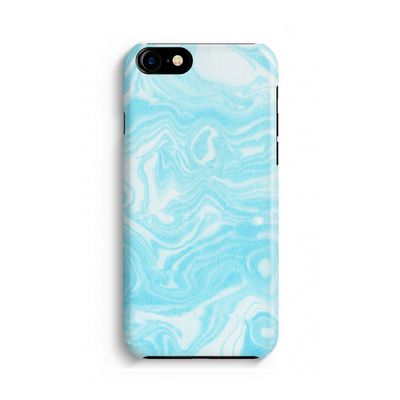 Waterverf blauw: Volledig geprint iPhone SE 2020 Hoesje