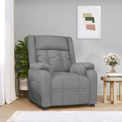 Fauteuil verstelbaar stof lichtgrijs