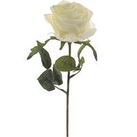 Kunstbloem roos Simone - wit - 45 cm - decoratie bloemen - thumbnail