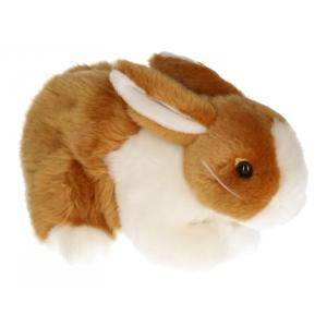 Pluche Knuffel konijn - bruin met wit - pluche dieren knuffels - 20 cm - konijnen