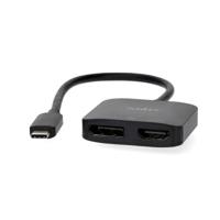Nedis USB-C™ Adapter | USB 3.2 Gen 1 | USB-C™ Male | DisplayPort Female / HDMI™ Output | 8K@30Hz | 0.20 m | Rond | Vernikkeld | Zwart | Doos -