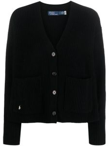 Polo Ralph Lauren cardigan brodé à design nervuré - Noir