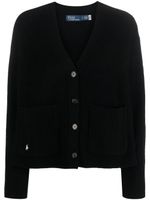 Polo Ralph Lauren cardigan brodé à design nervuré - Noir - thumbnail