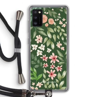 Botanical green sweet flower heaven: Samsung Galaxy A41 Transparant Hoesje met koord