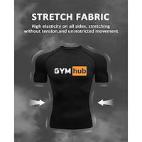 Voor heren Compressieshirt Atletisch shirt Korte mouw T-shirt Casual Sportkleding Ademend Sneldrogend Hoge rek Sportschooltraining Hardlopen Wandelen Sportkleding Sportkleding Zwart Lightinthebox - thumbnail