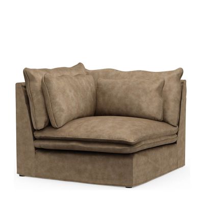 Rivièra Maison Modulaire Bank 'Continental' Corner, Velvet, kleur Golden Beige