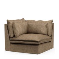 Rivièra Maison Modulaire Bank 'Continental' Corner, Velvet, kleur Golden Beige - thumbnail