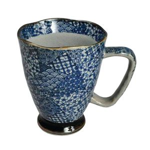 Blauw/Grijze Mok - Oosterse Collectie - 400ml - 9 x 11cm